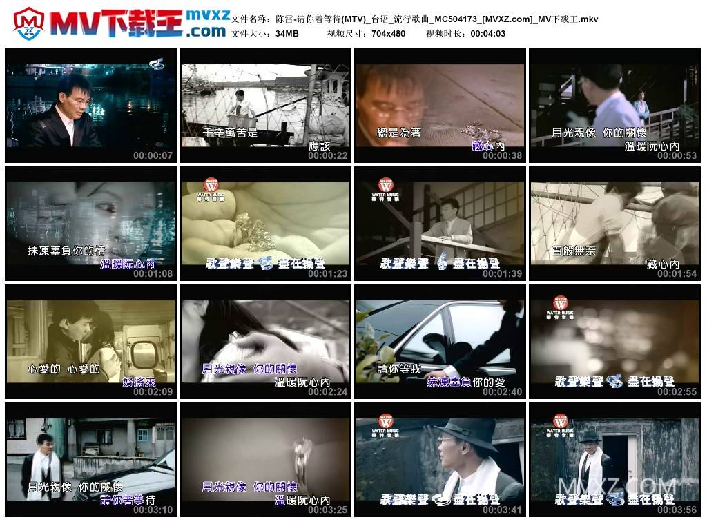 陈雷-请你着等待(MTV)_台语_流行歌曲_MC504173